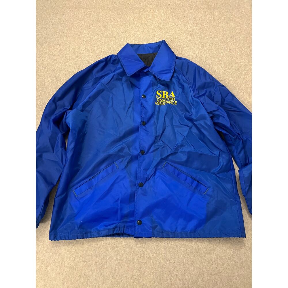 Leonard Sloan Jacket Mens XL‎ Drawstring Hem SBA Disaster Assistance USA Blue